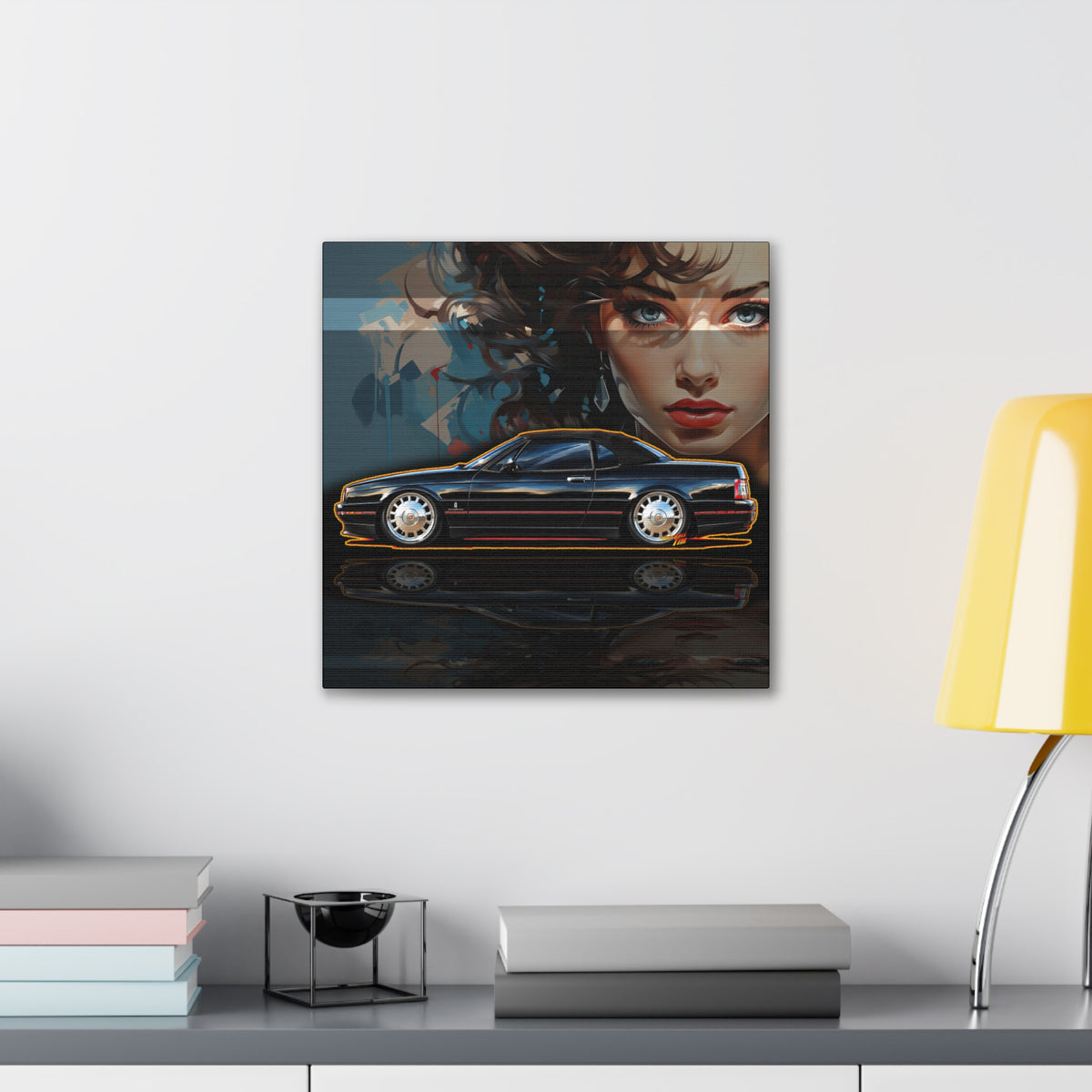 CADILLAC ALLANTE Collectible Fireball Art Canvas Stretched Print