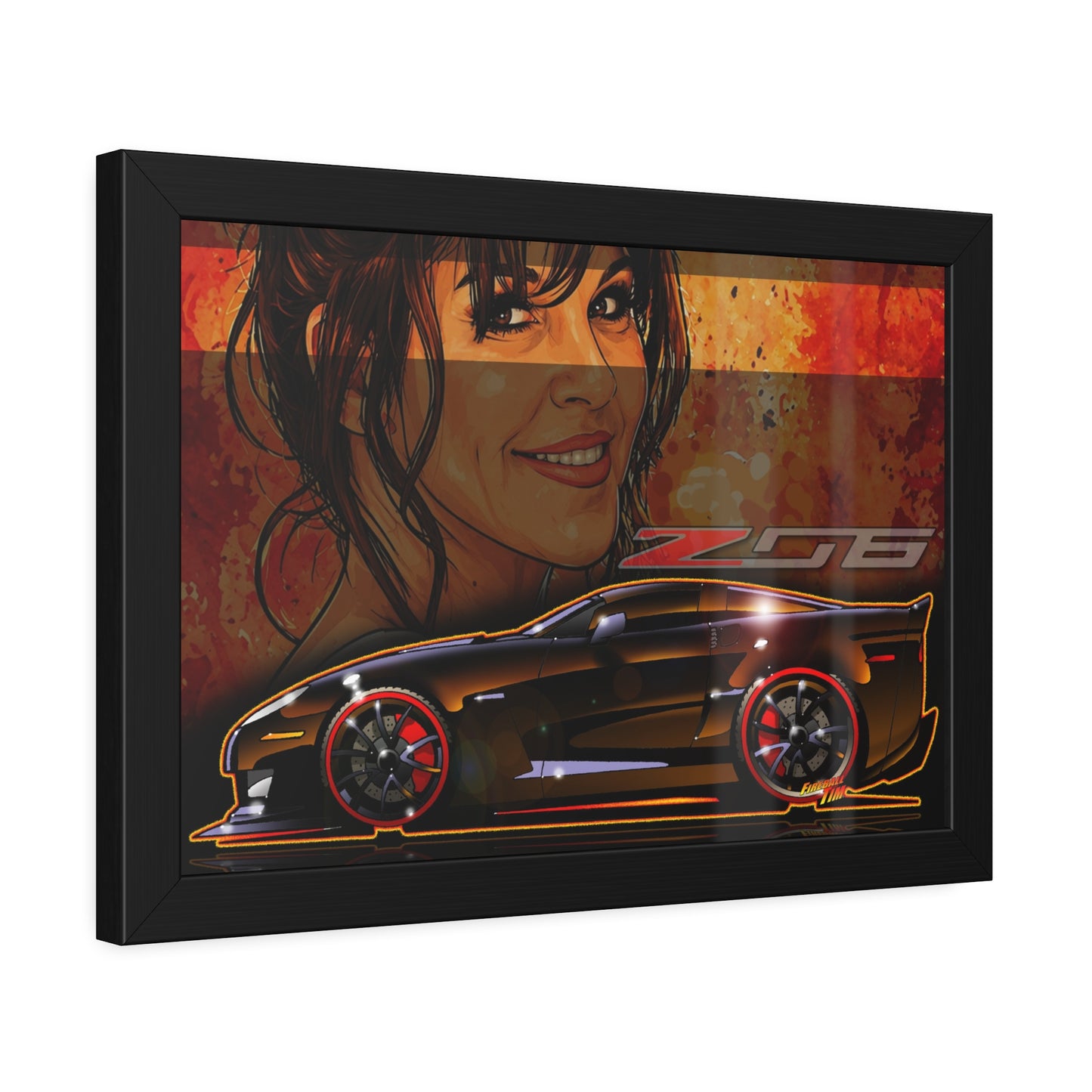 CORVETTE Z06 2012 100th Anniversary Framed Poster