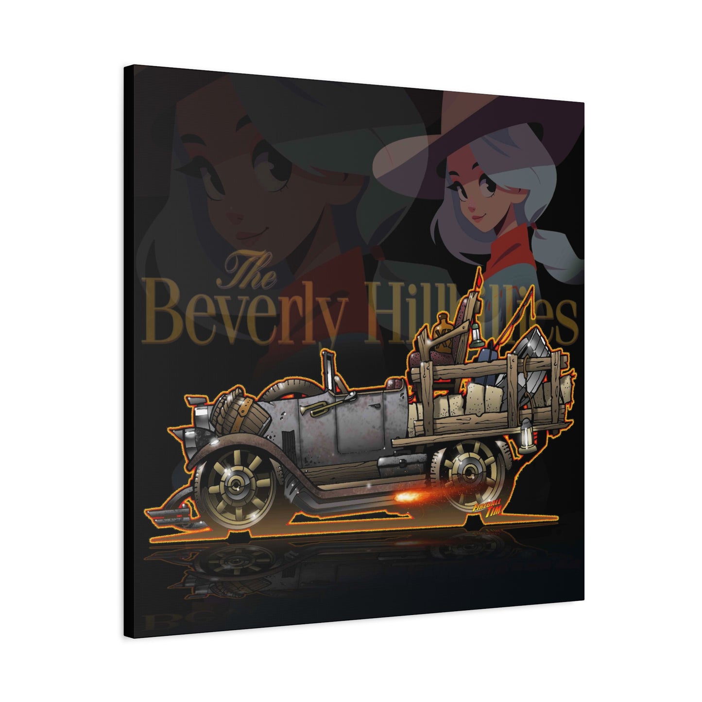 BEVERLY HILLBILLIES JALOPY Canvas Art Wall Print