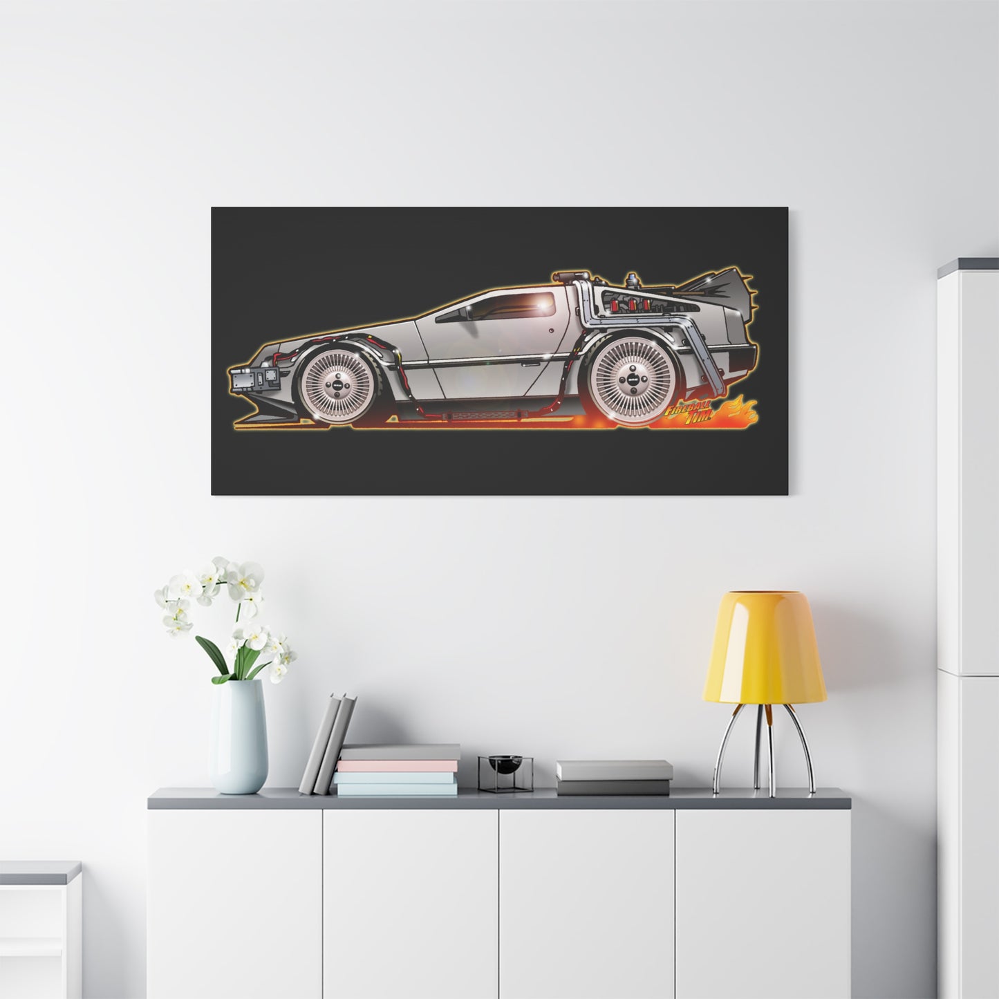 BACK to the FUTURE Delorean Time Machine Canvas Art Wall Print