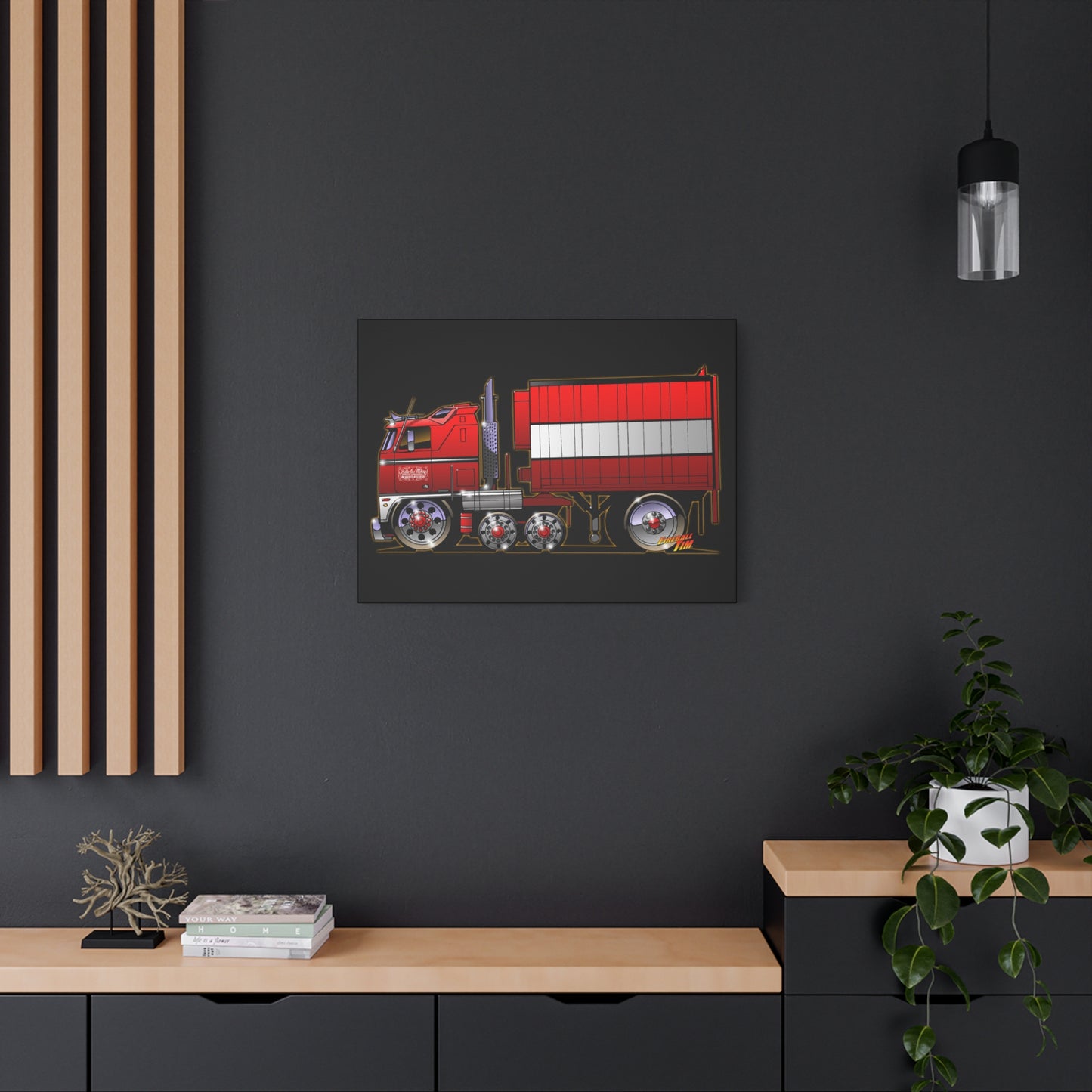 BJ AND THE BEAR TV Show Semi Truck Canvas Art Wall Print - 11x14