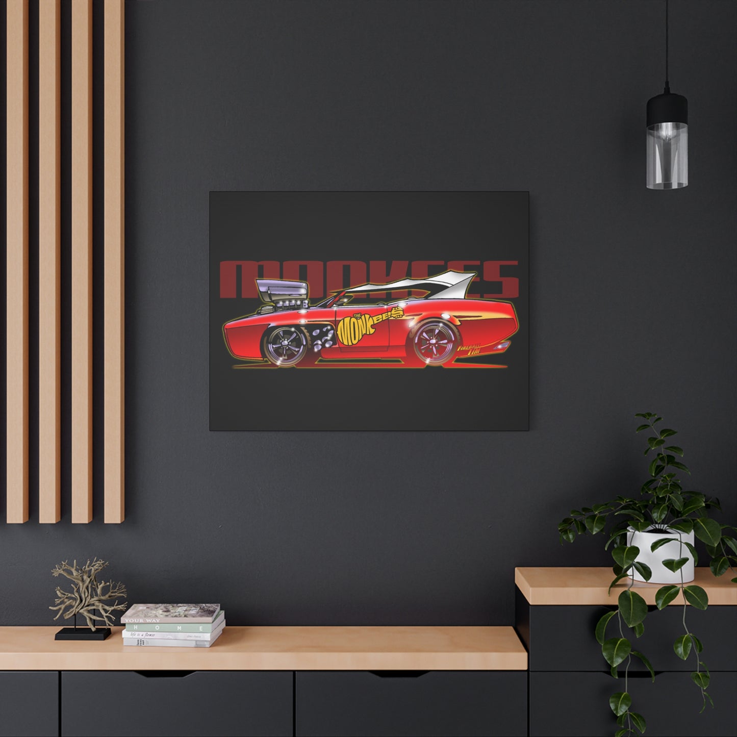 THE MONKEES Monkeemobile Fireball Canvas Art Wall Print - 11x14
