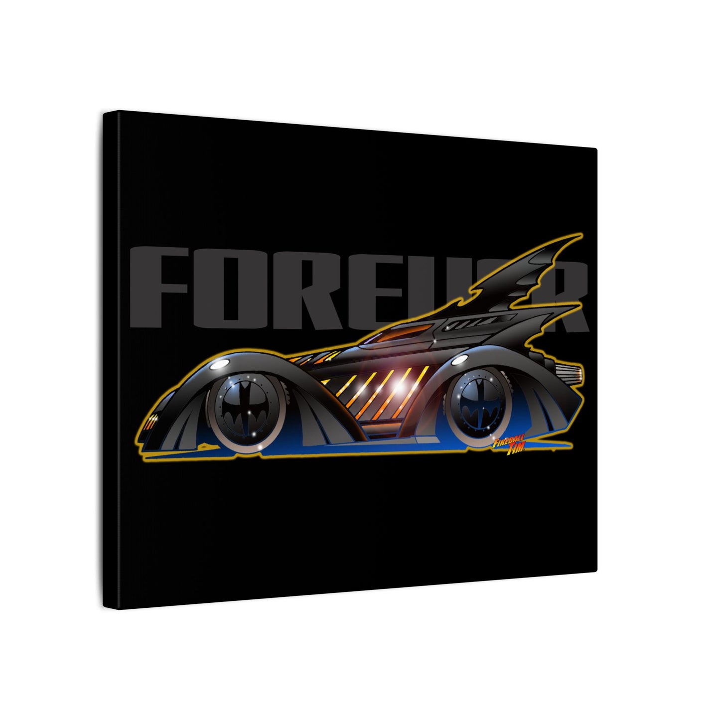 BATMAN FOREVER BATMOBILE Fireball Art Canvas Print