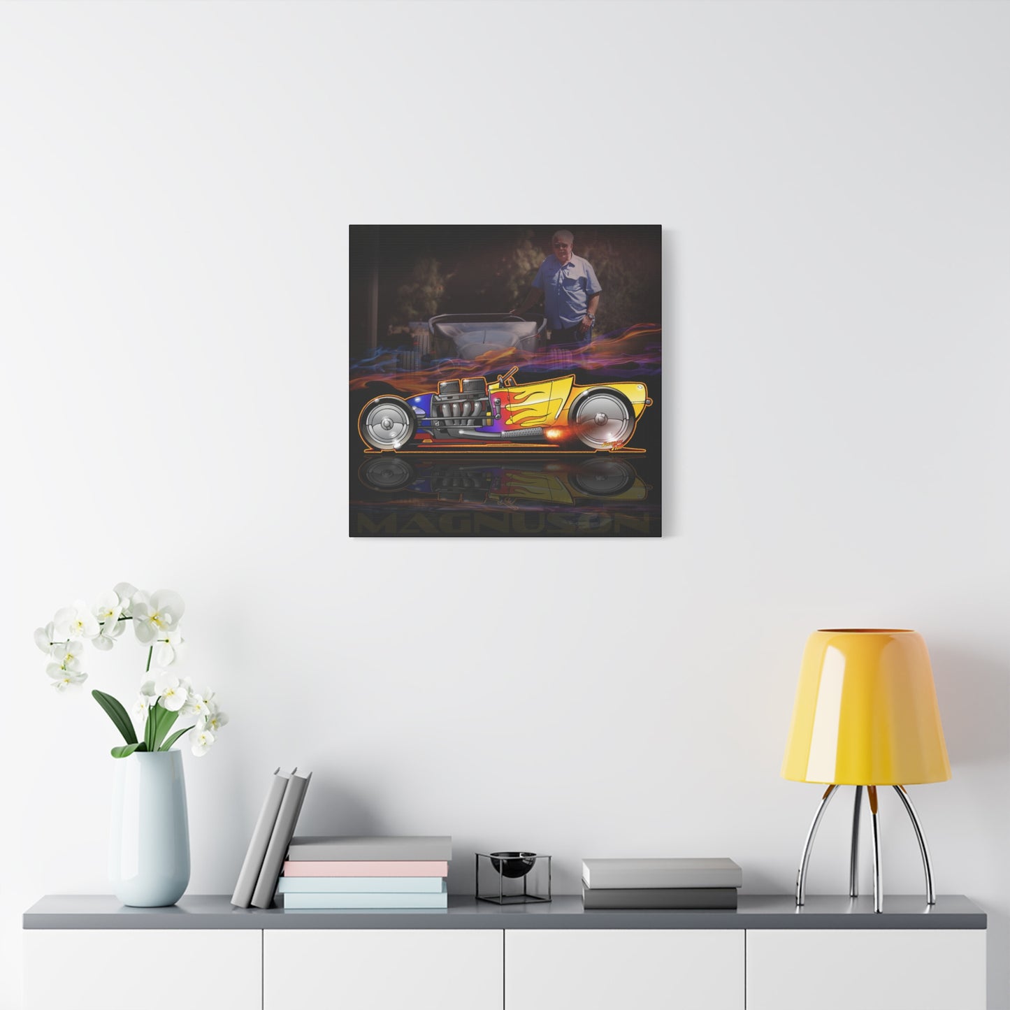 MAGNUSON Track Roadster Hot Rod Fireball Art Canvas Print