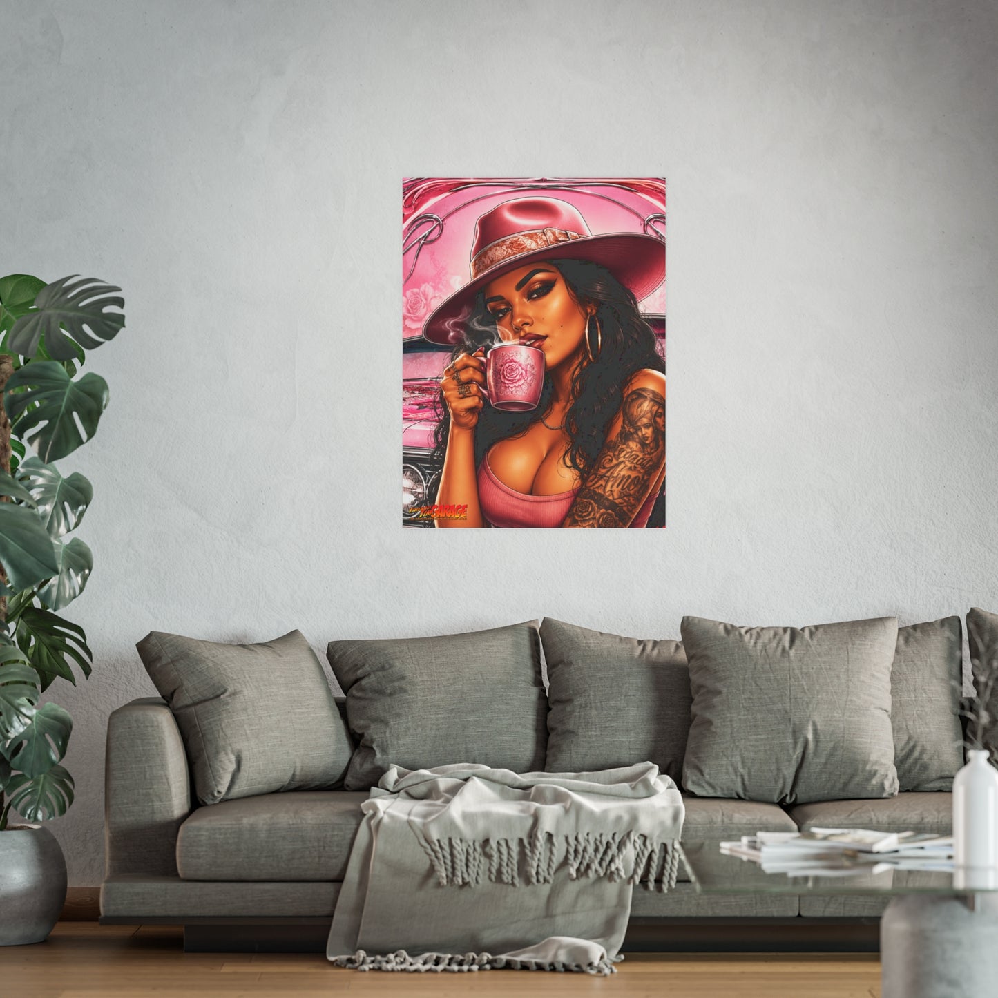MEXICAN ROSE Lowrider Vintage Fireball Art Travel Poster Satin/Matte