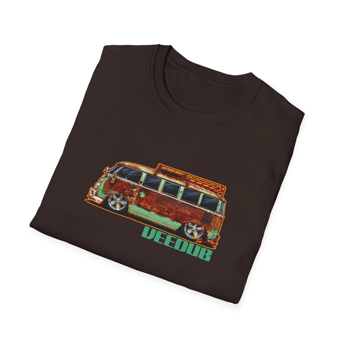 KUSTOM VW VOLKSWAGEN BUS Collectible Fireball Art TeeShirt