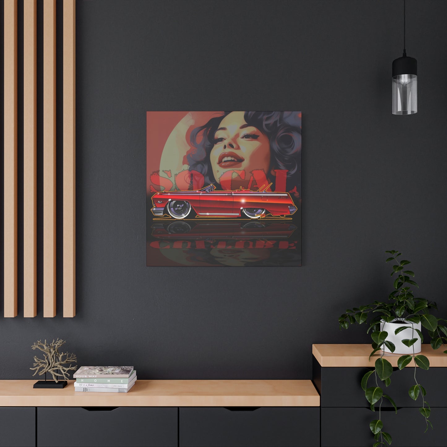 CHEVY IMPALA LOWRIDER Collectible Fireball Art Canvas Print