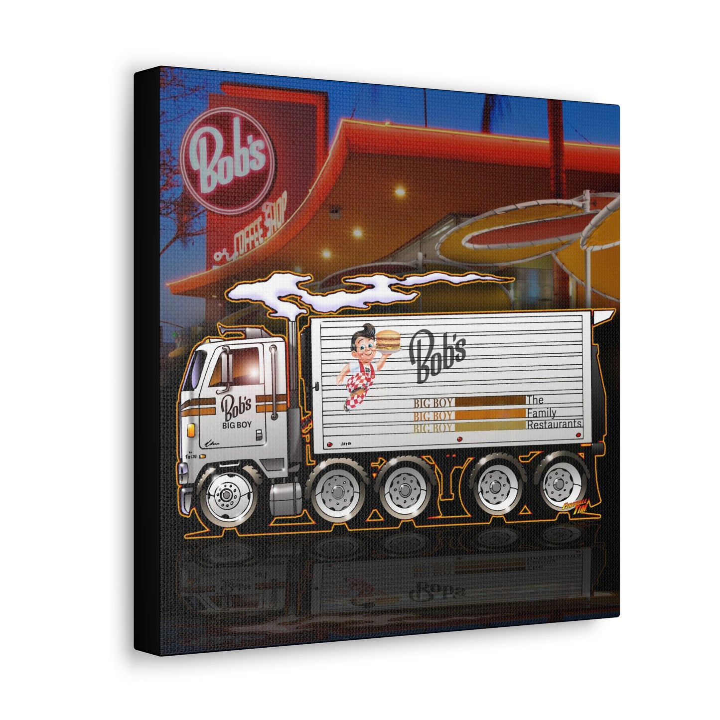 BOB'S BIG BOY Semi Tractor Trailer Truck Collectible Canvas Wall Print MASTERPRINT 2 Sizes