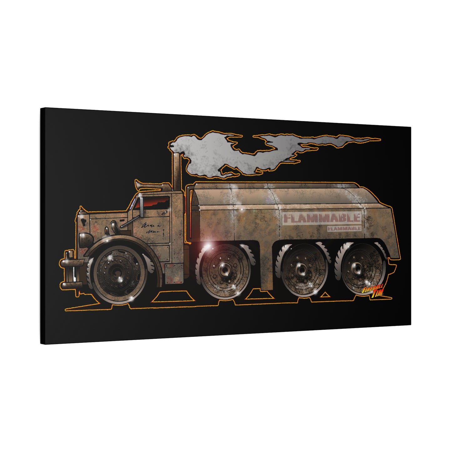 DUEL Killer Movie Truck Fireball Art Canvas Print - Sizes