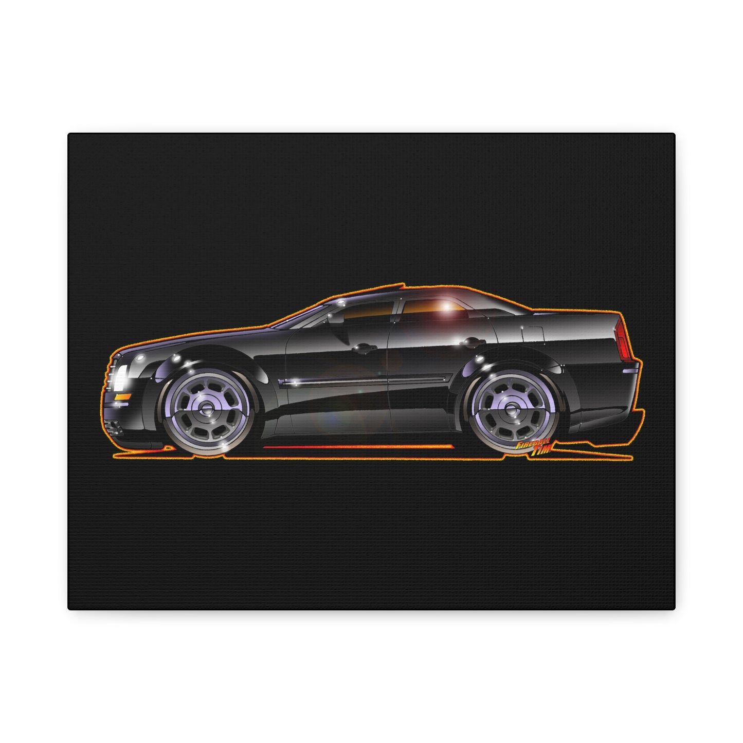 CHRYSLER 300 Fireball Art Collectible Canvas Art Wall Print - 11x14