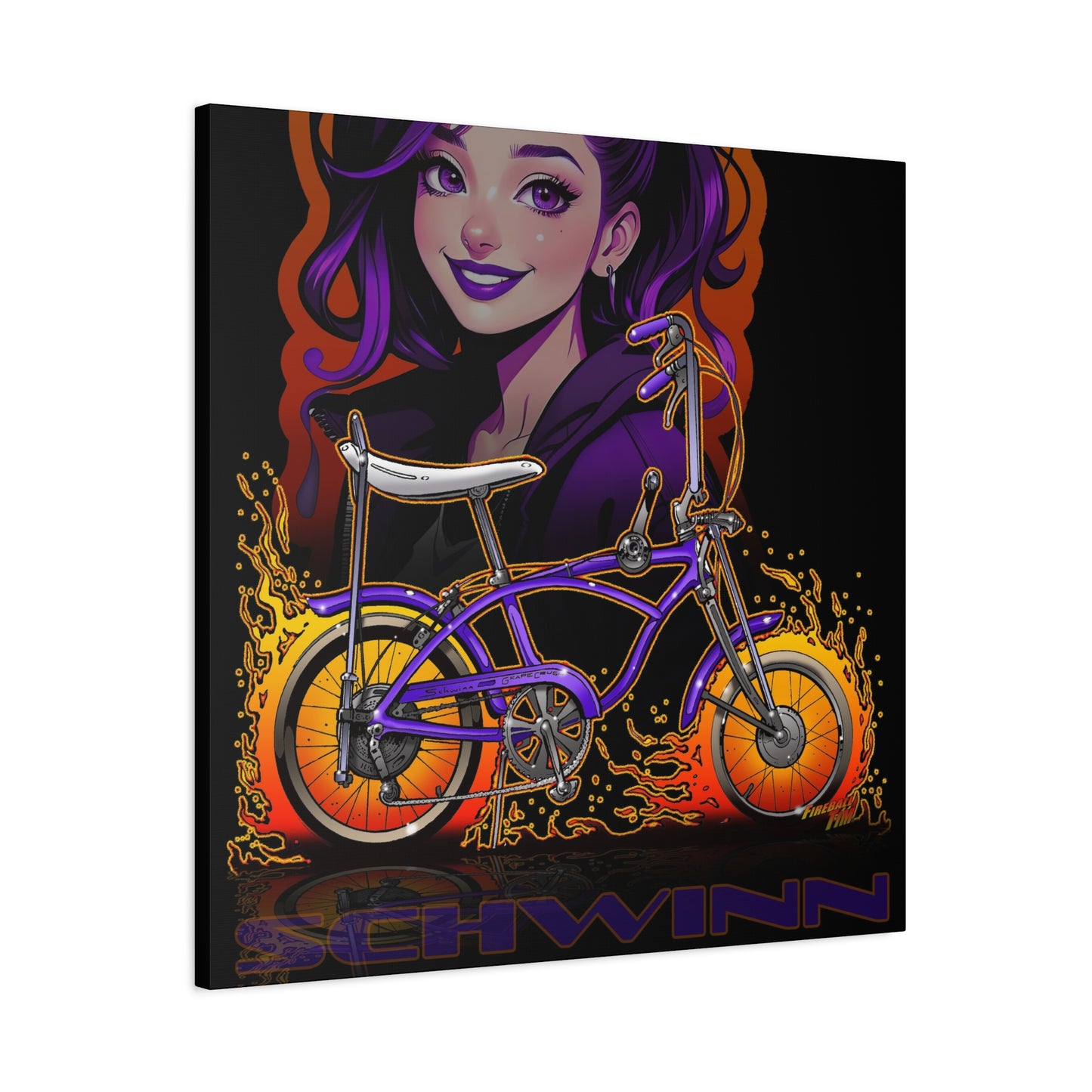 SCHWINN BIKE Grape Crush Fireball Art Canvas Print