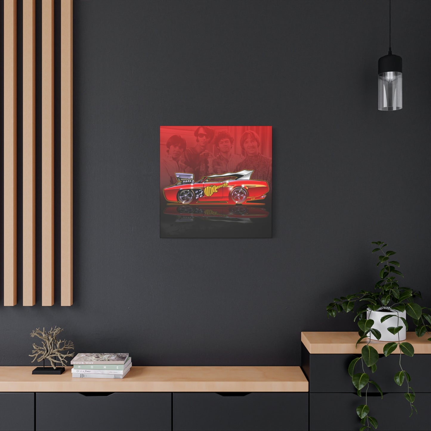 THE MONKEES Monkeemobile Fireball Canvas Art Wall Print