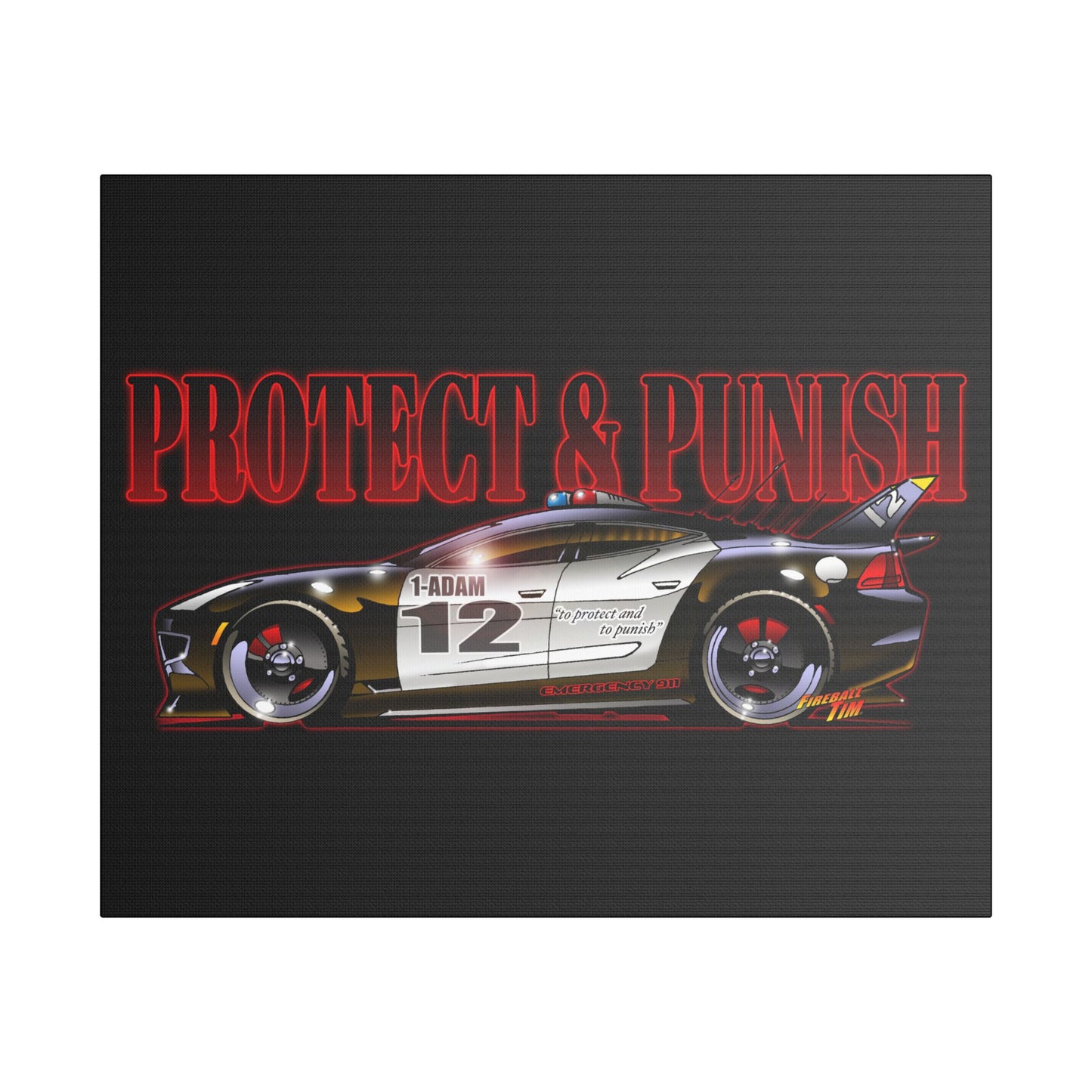ADAM 12 FISKER KARMA Police Car Canvas Art Print - 11x14