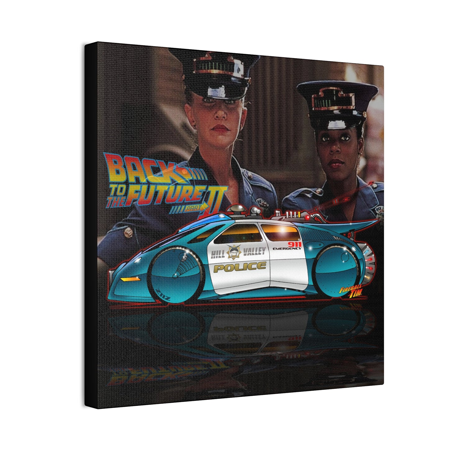 BACK TO THE FUTURE 2 Hill Valley Police Car Canvas Art MASTERPRINT 2 Sizes