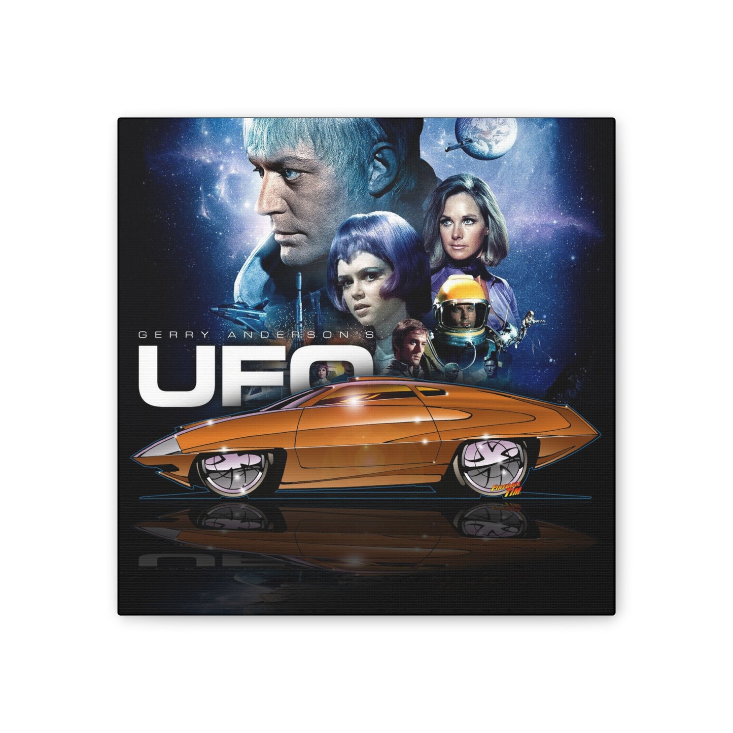 UFO ED STRAKER Scifi TV Car Canvas Art Print - 12x12