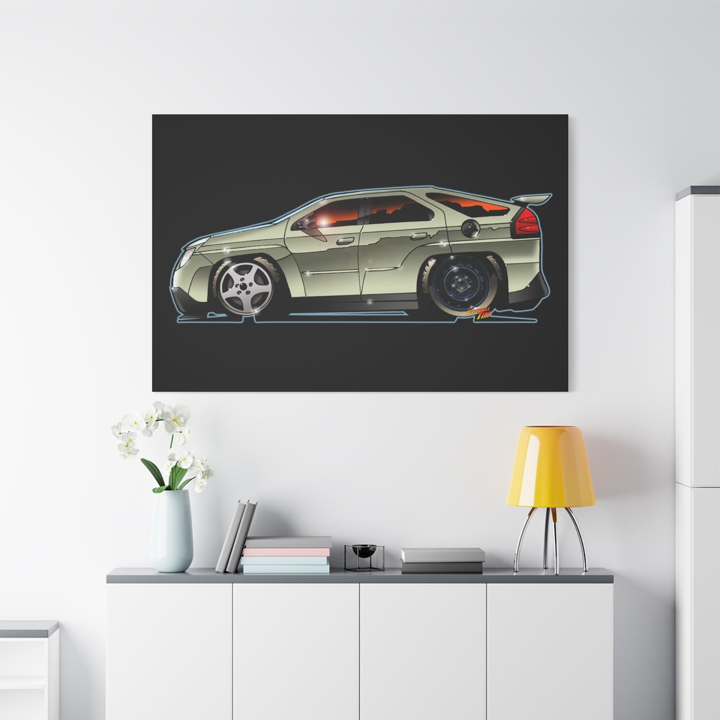 BREAKING BAD Pontiac Aztek Fireball Art Canvas Wall Print