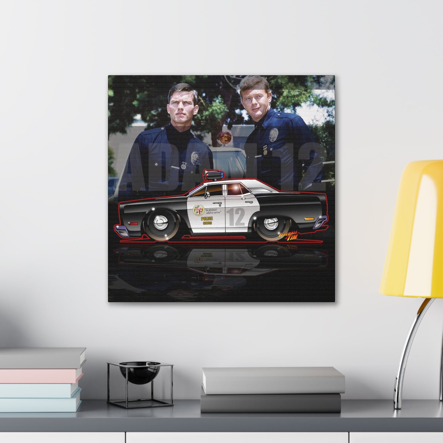 ADAM 12 PLYMOUTH Police Car Canvas Art Print - 2 Sizes