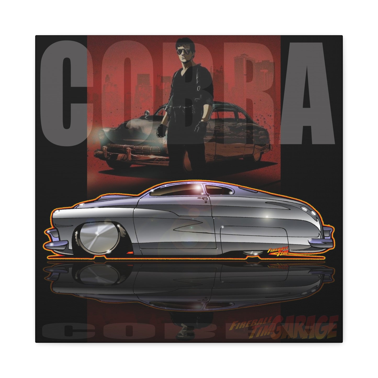 COBRA MERCURY Movie Car Stallone Concept Art Canvas MASTERPRINT 3 Sizes