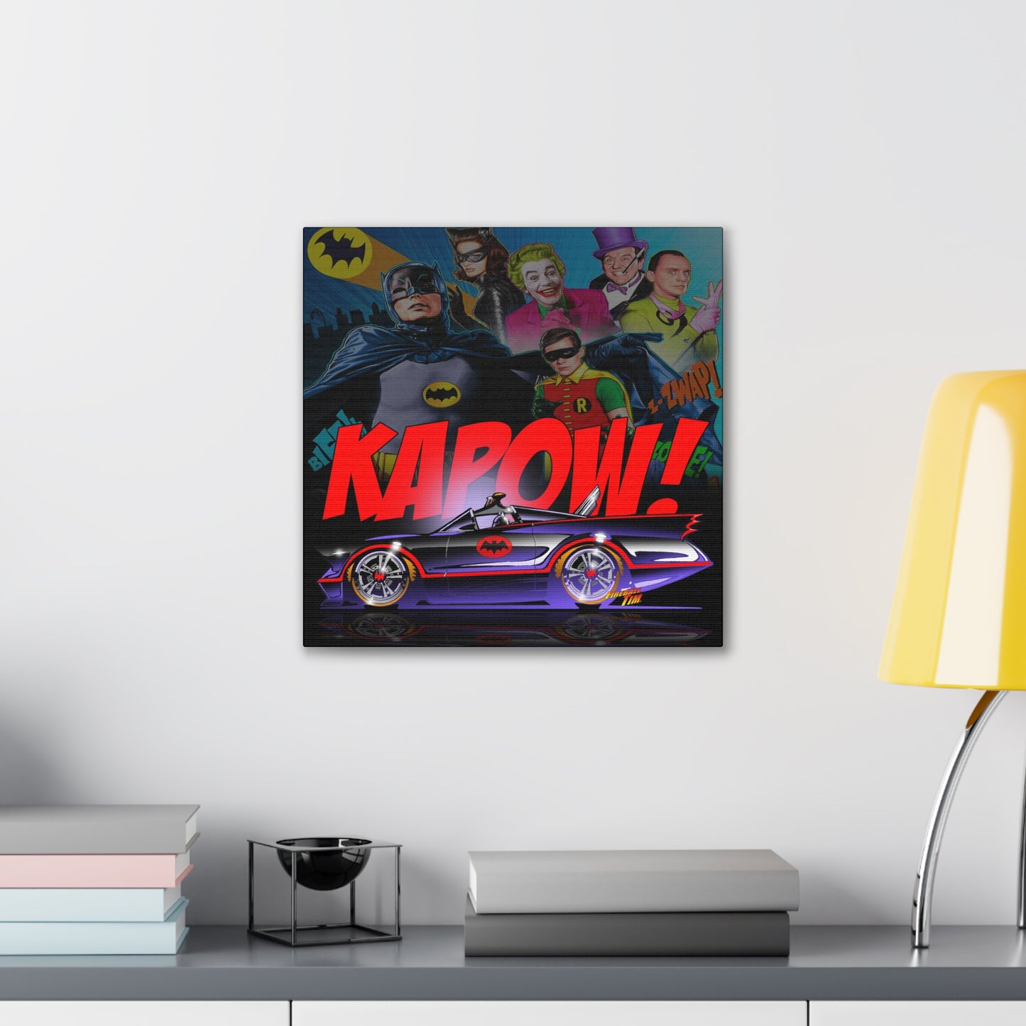 BATMOBILE 1966 BATMAN TV Car Canvas Wall Art Print - 3 Sizes