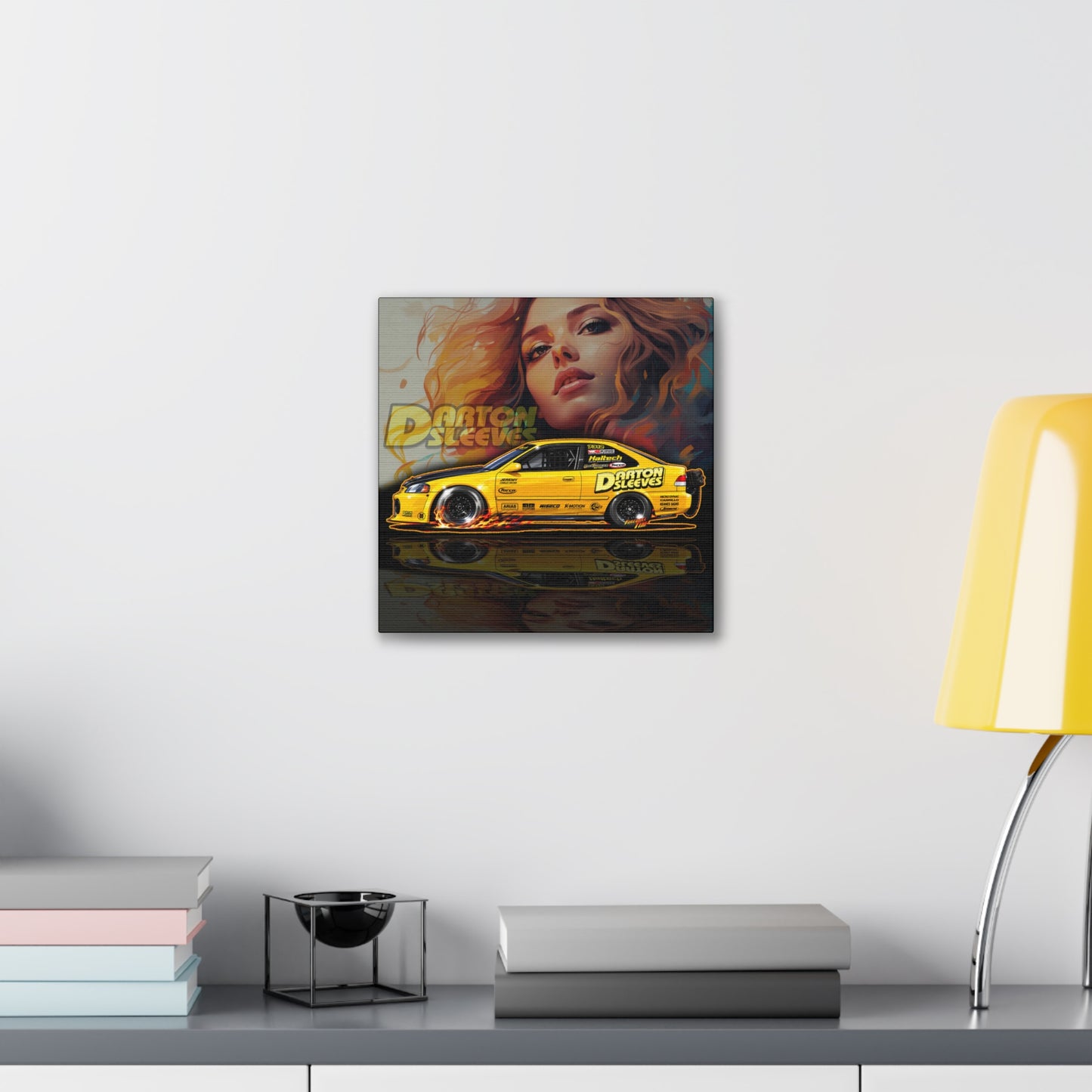 DARTON SLEEVES HONDA Drag Car Collectible Fireball Art Canvas Stretched Print