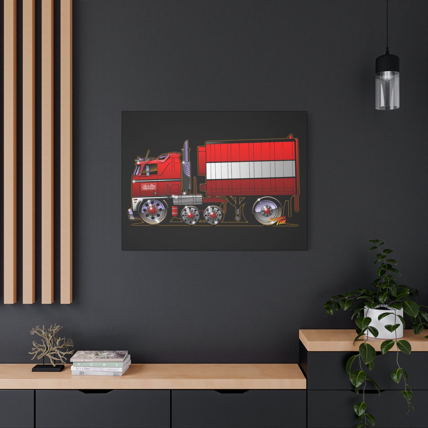 BJ AND THE BEAR TV Show Semi Truck Canvas Art Wall Print - 11x14