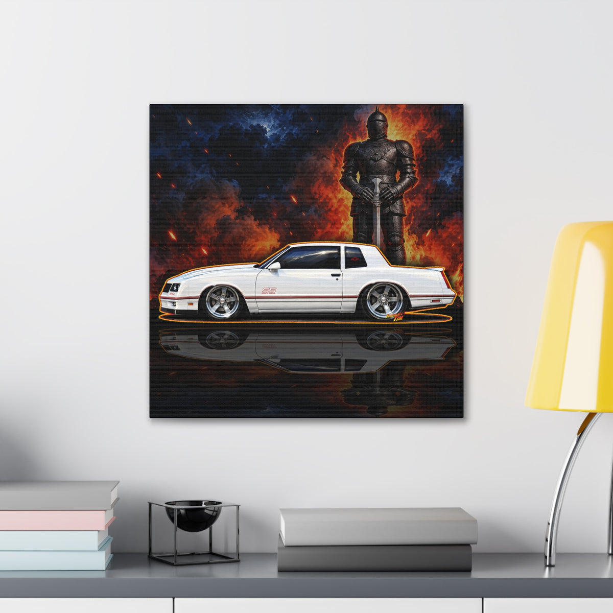 CHEVROLET MONTE CARLO 1987 Collectible Fireball Art Canvas Stretched Print