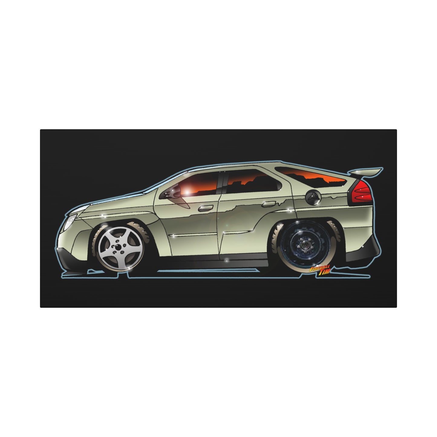 BREAKING BAD Pontiac Aztek Fireball Art Canvas Wall Print