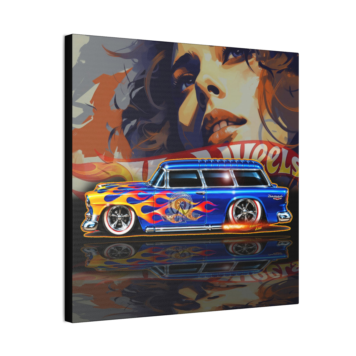 HOT WHEELS Chevy Nomad 1955 Diecast Collectible Fireball Art Canvas Stretched Print