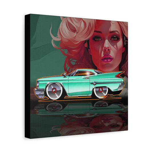 CHRYSLER 300F 1960 Fireball Classic Car Art Canvas Print - 12x12