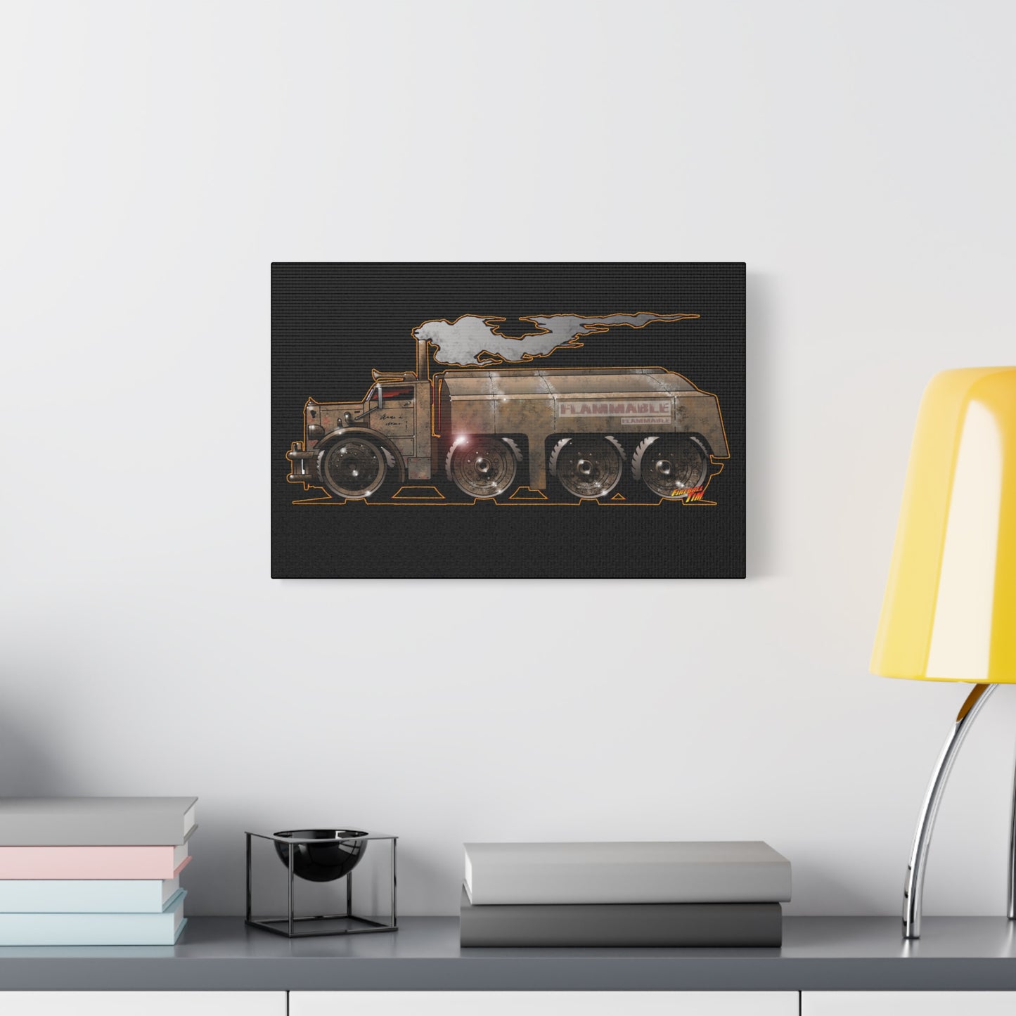 DUEL Killer Movie Truck Fireball Art Canvas Print - Sizes
