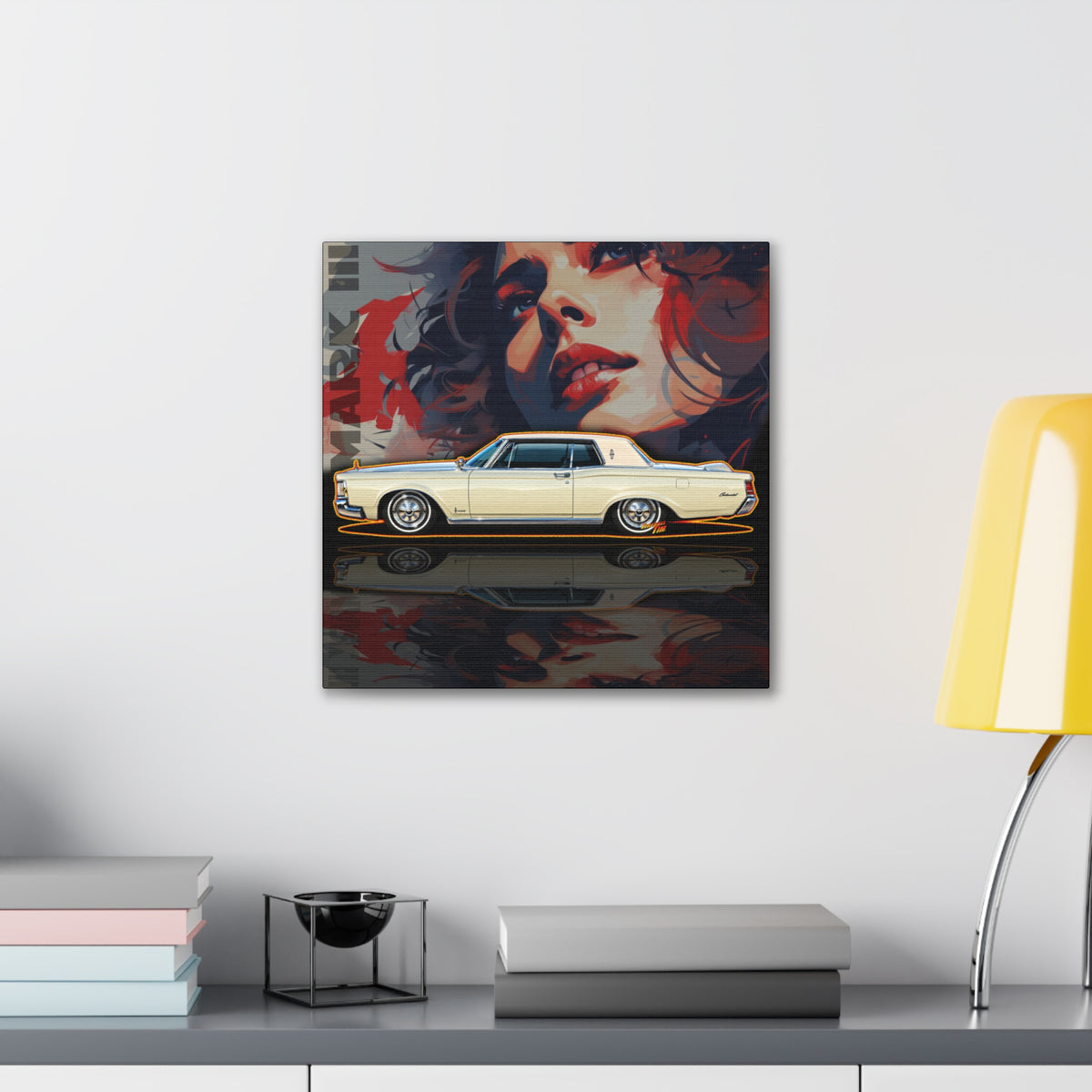 LINCOLN MARK III 1970 Collectible Fireball Art Canvas Stretched Print