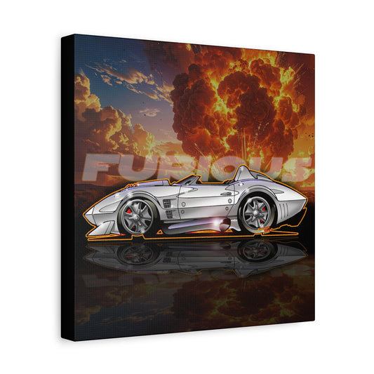 FAST AND FURIOUS Grand Sport Stingray Corvette Fireball Art Canvas Print