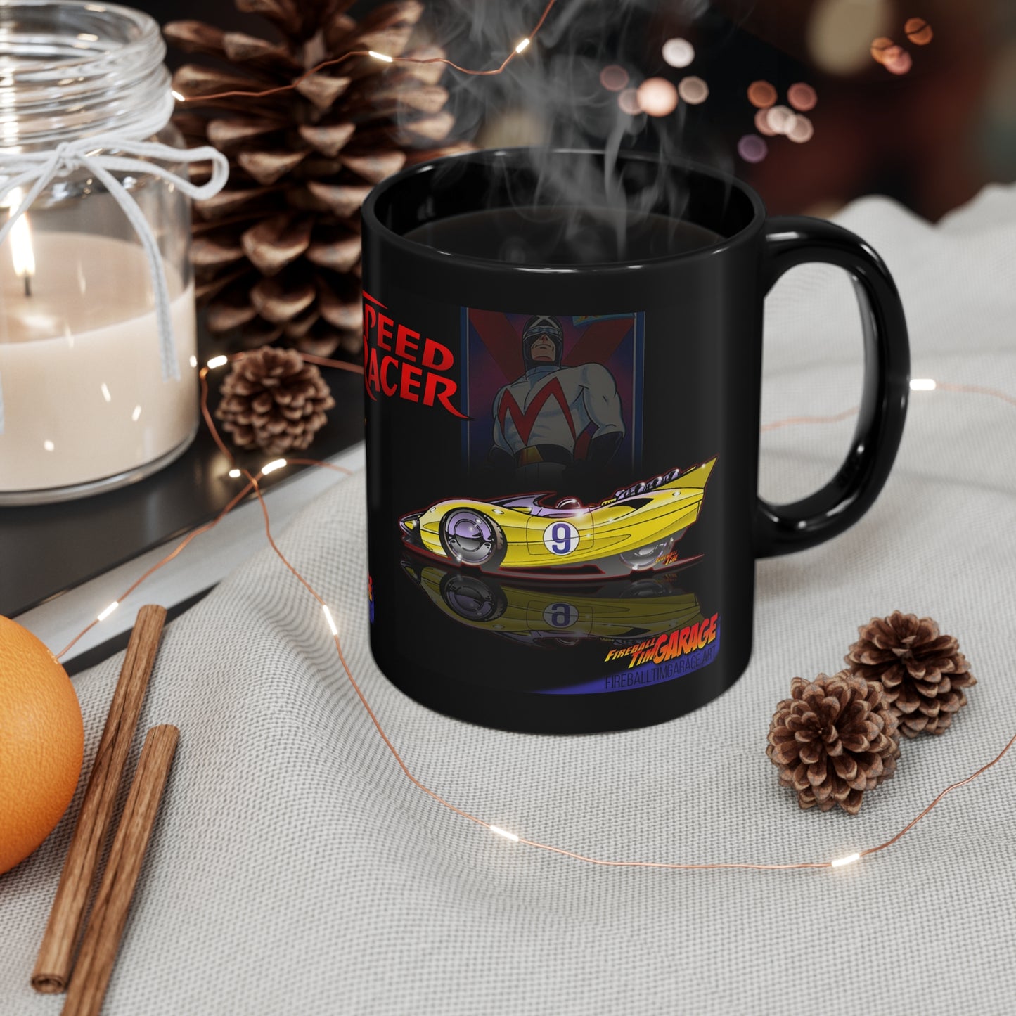 SPEED RACER Cartoon Racer X Shooting Star Garage Coffee Mug 11oz