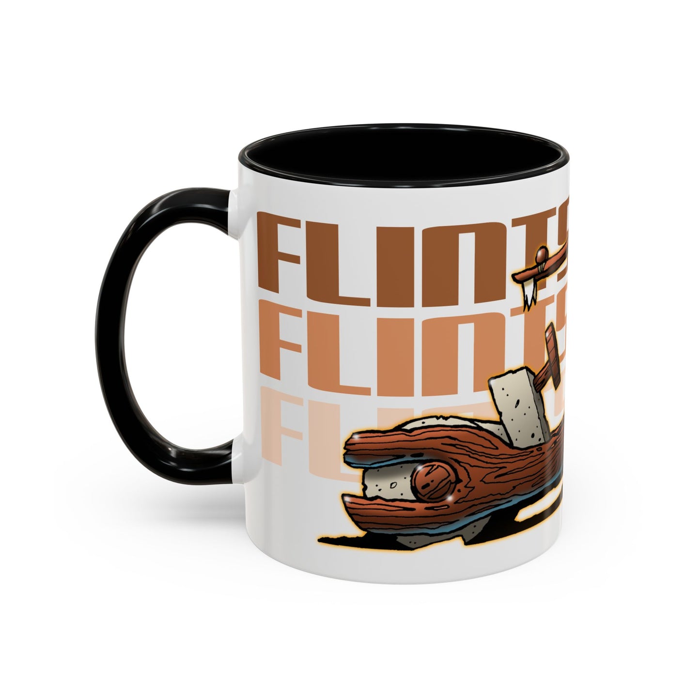 THE FLINTSTONES Cartoon Fred Flintstone Flintmobile Collectible Art Coffee Mug - 2 Sizes