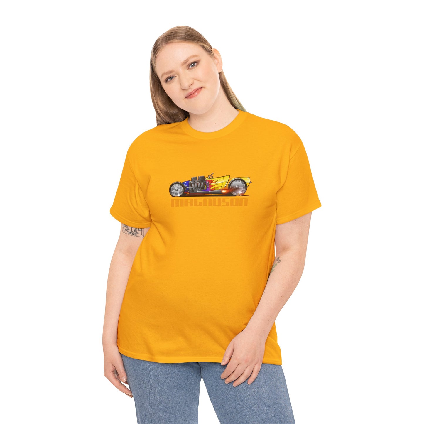 MAGNUSON Track Roadster Hot Rod Fireball Art Tee Shirt - Multiple Colors