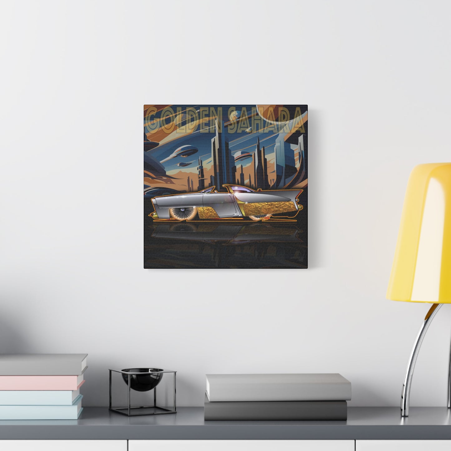 GOLDEN SAHARA Custom Concept Car Fireball Art Canvas Art