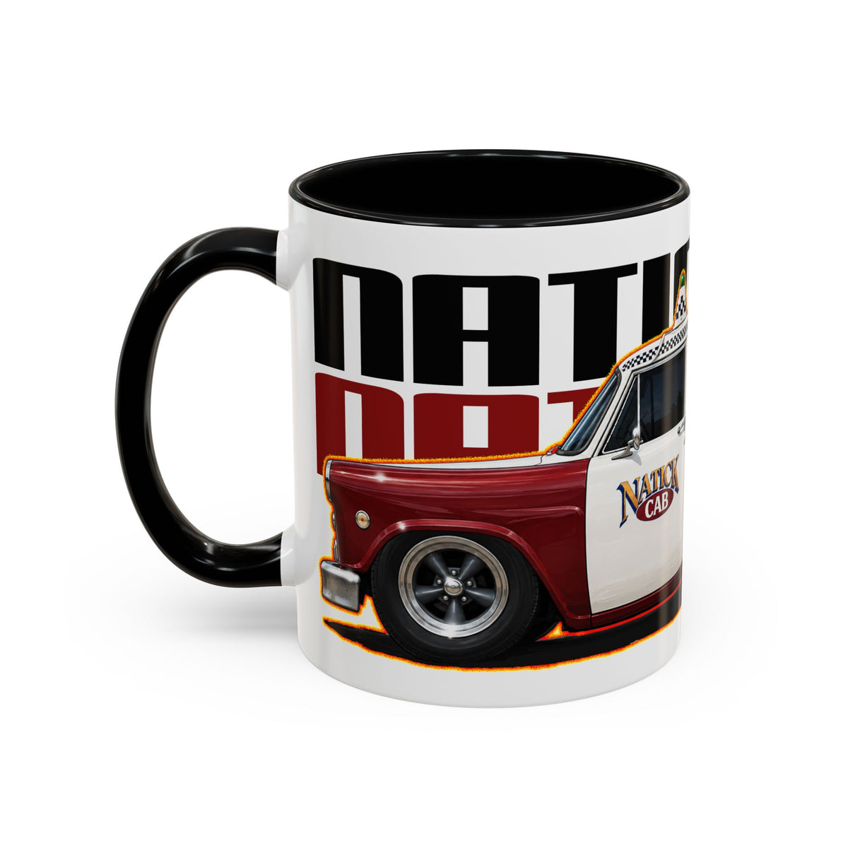NATICK CHECKER CAB Collectible Fireball Art Coffee Mug - 2 Sizes