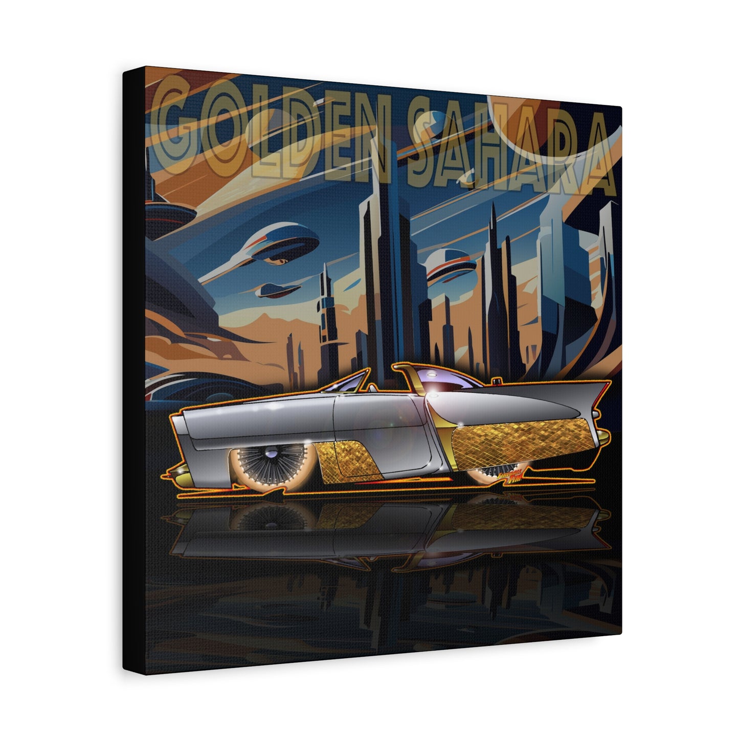 GOLDEN SAHARA Custom Concept Car Fireball Art Canvas Art