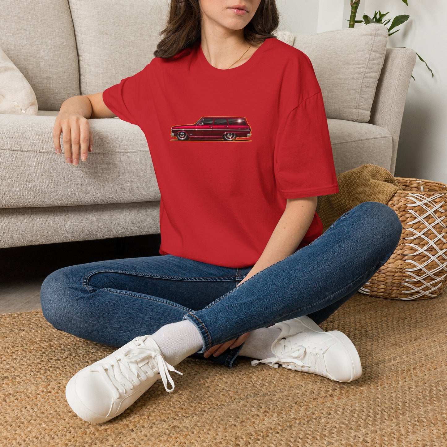 CHEVY NOVA WAGON 1965 Collectible Fireball Art Tee Shirt