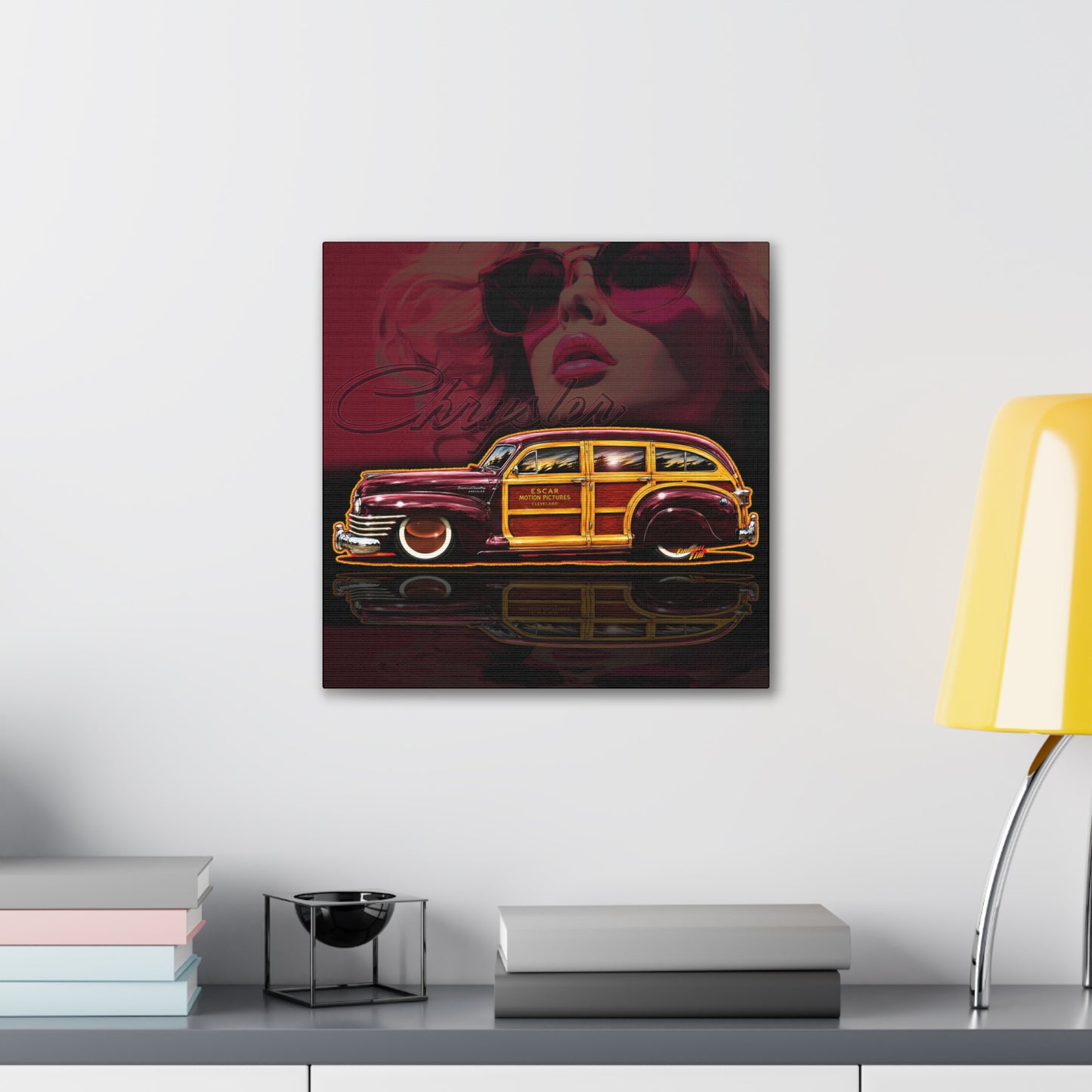 CHRYSLER TOWN & COUNTRY 1942 Collectible Fireball Art Canvas Stretched Print