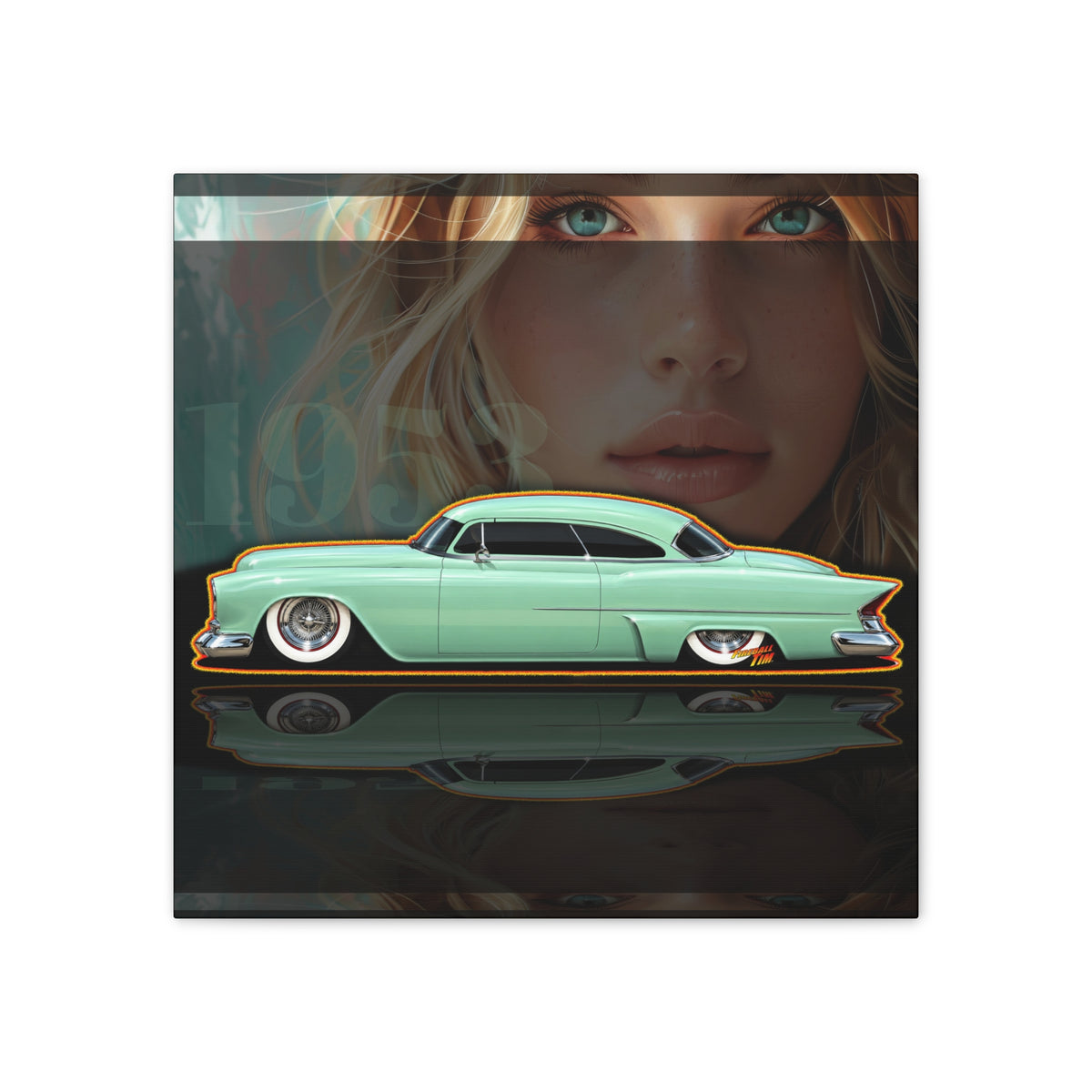 BUICK 1953 Kustom Special Collectible Fireball Art Canvas Stretched Print