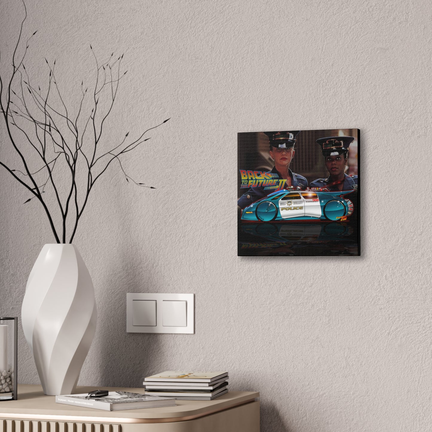 BACK TO THE FUTURE 2 Hill Valley Police Car Canvas Art MASTERPRINT 2 Sizes