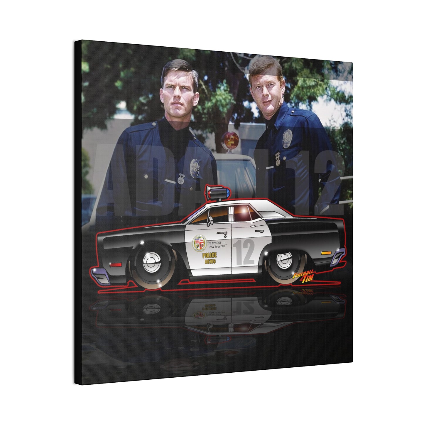 ADAM 12 PLYMOUTH Police Car Canvas Art Print - 2 Sizes