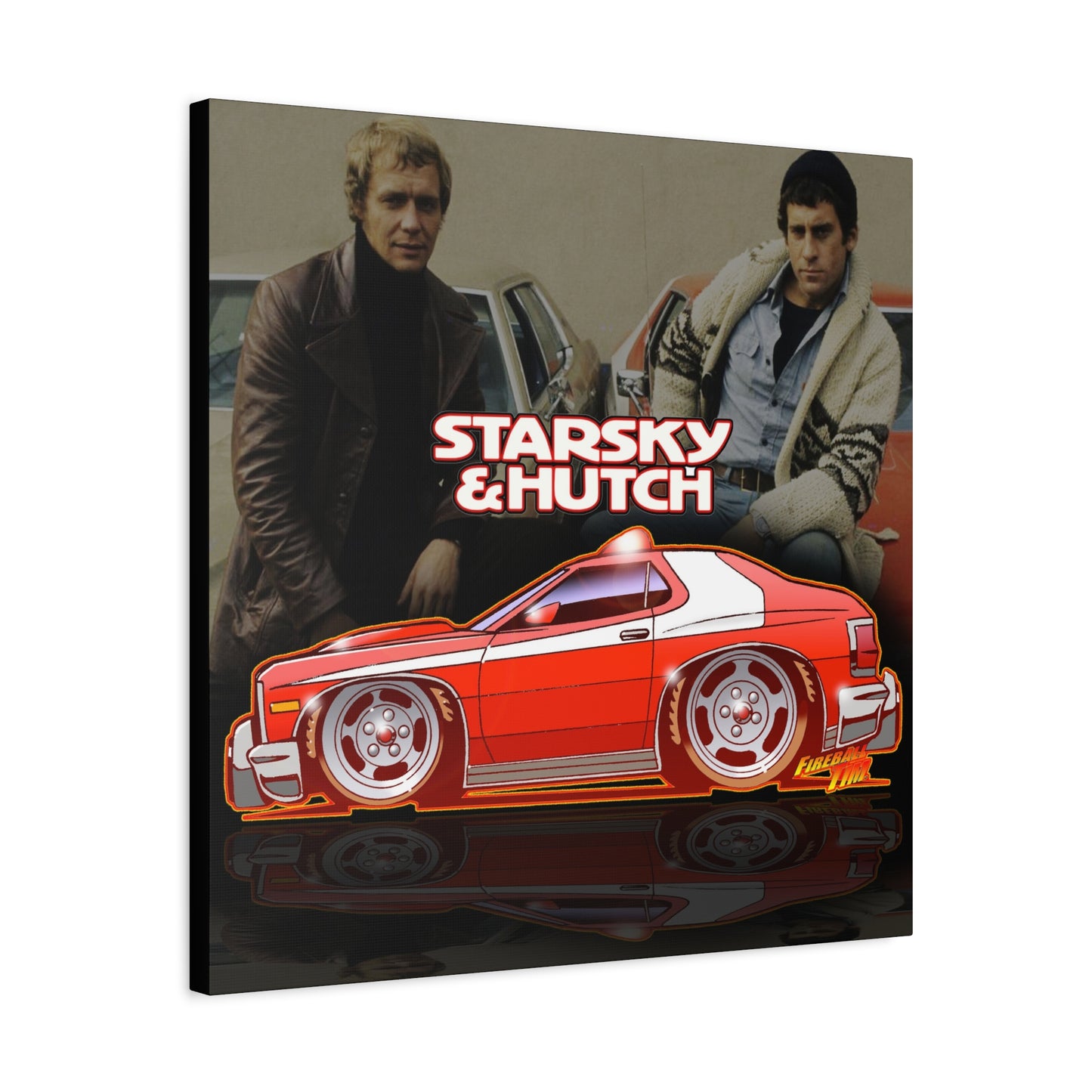 STARSKY AND HUTCH Fireball Art Canvas Wall Print