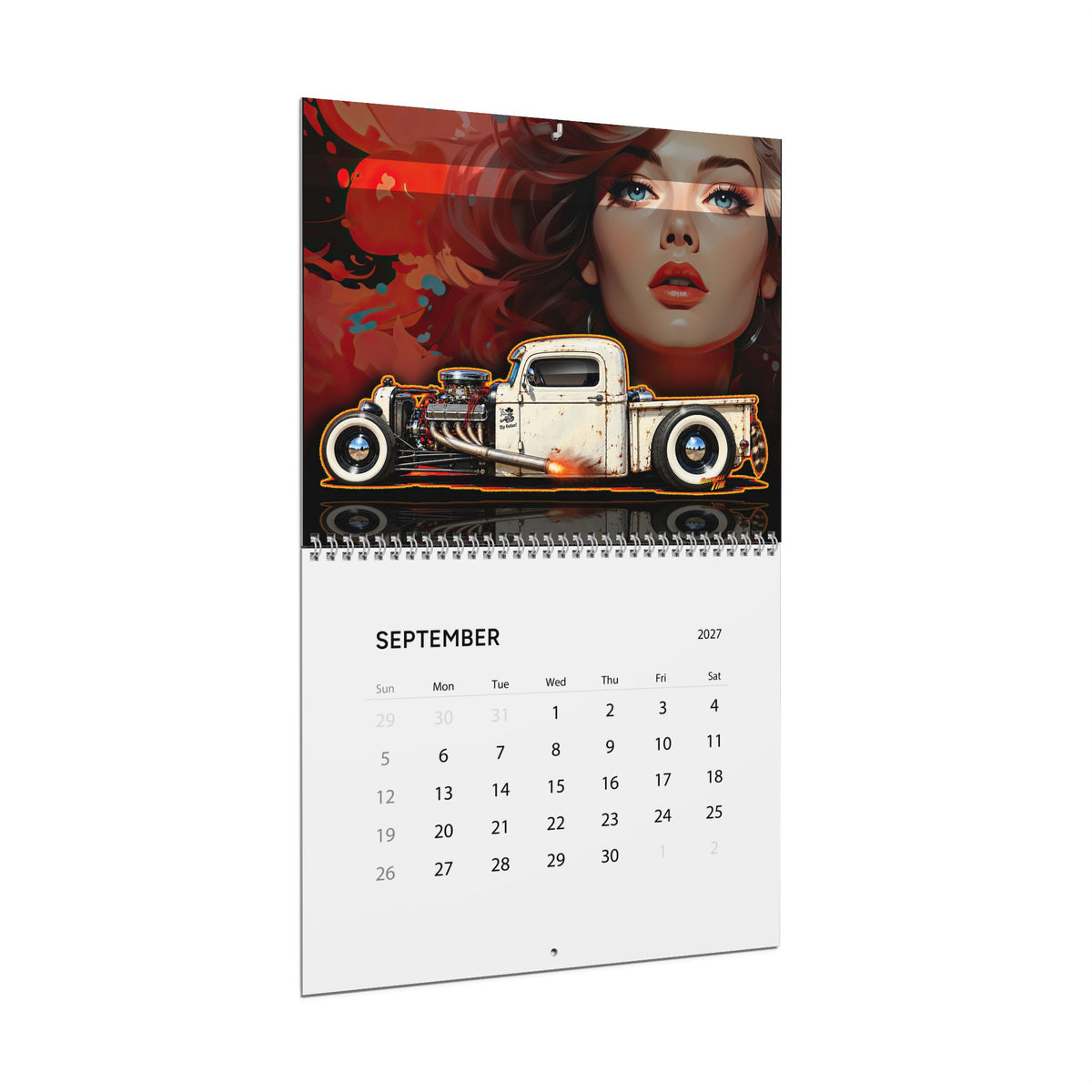 FIREBALL TIM 2027 Hot Rod Art - Wall Calendar 8.5x11