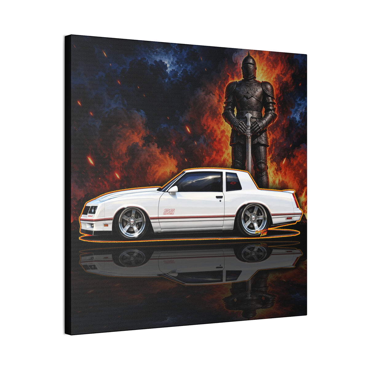 CHEVROLET MONTE CARLO 1987 Collectible Fireball Art Canvas Stretched Print