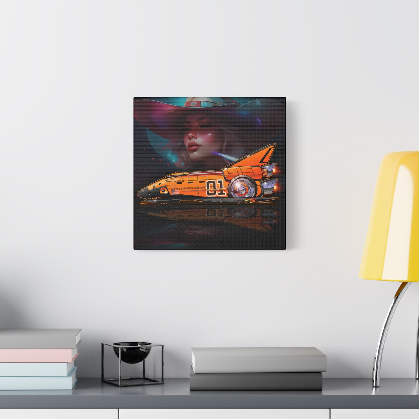 DUKE OF SPACE Dukes of Hazzard Space Shuttle Canvas Art Wall Print