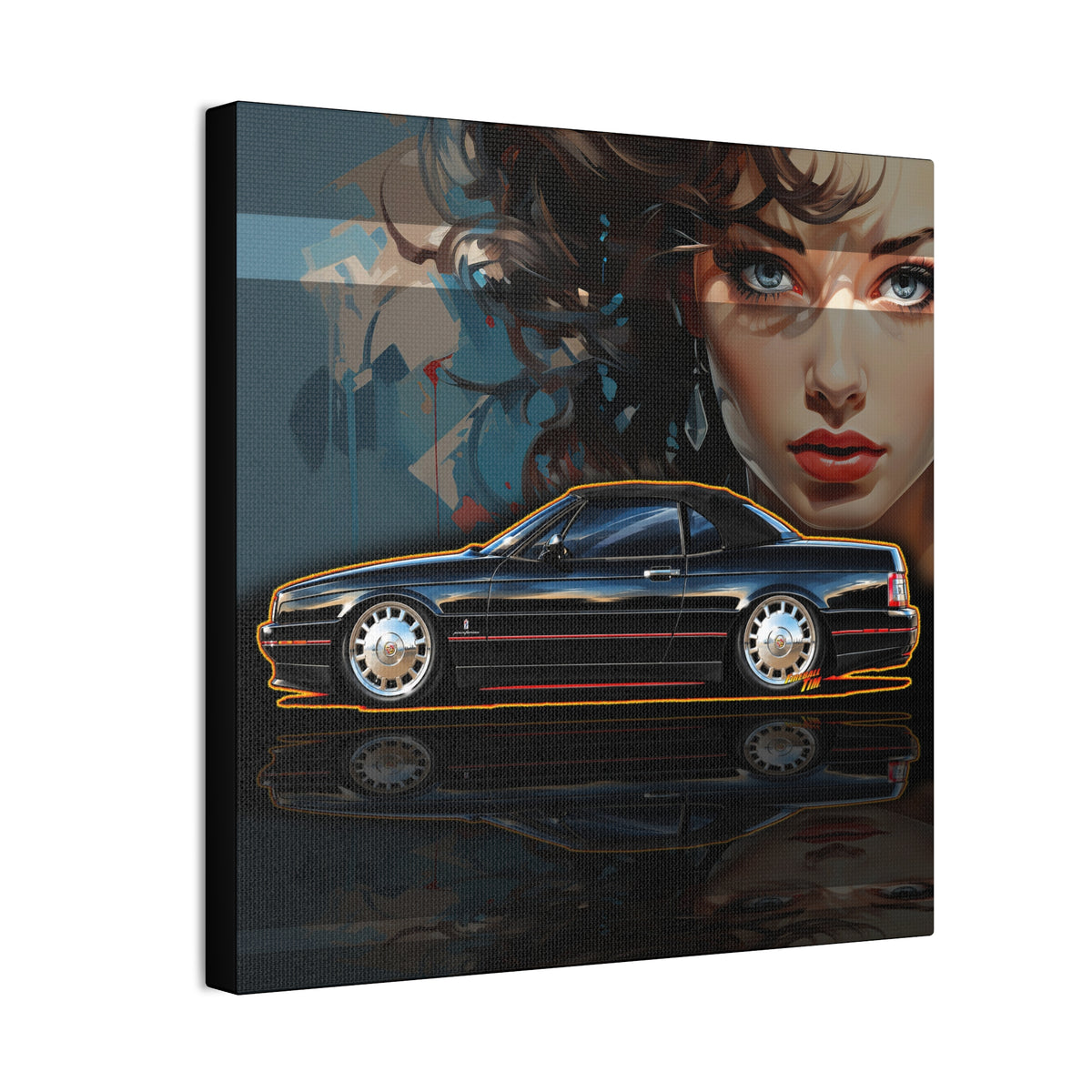 CADILLAC ALLANTE Collectible Fireball Art Canvas Stretched Print