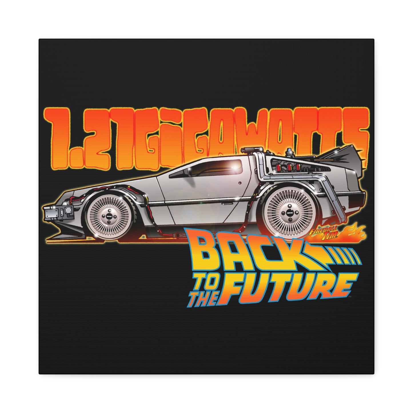 BACK TO THE FUTURE Delorean Time Machine Canvas Art Wall Print - 2 Sizes
