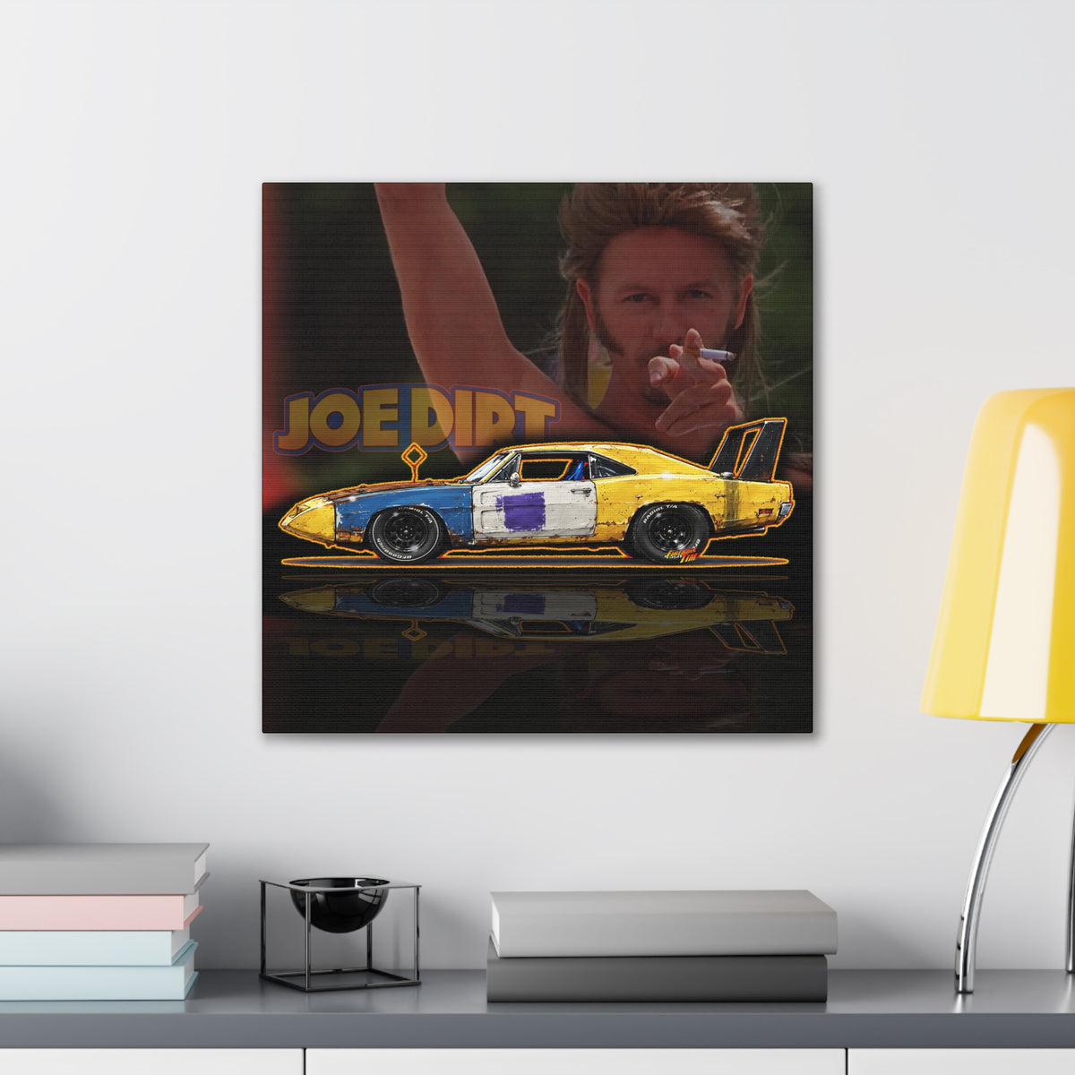 CHEVY NOVA WAGON 1965 Collectible Fireball Art Canvas Stretched Print